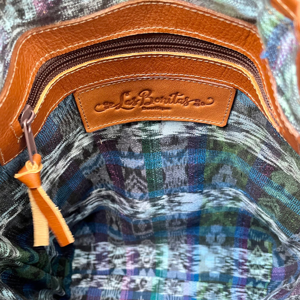 Turquoise Vintage Huipil Bird Bucket Bag