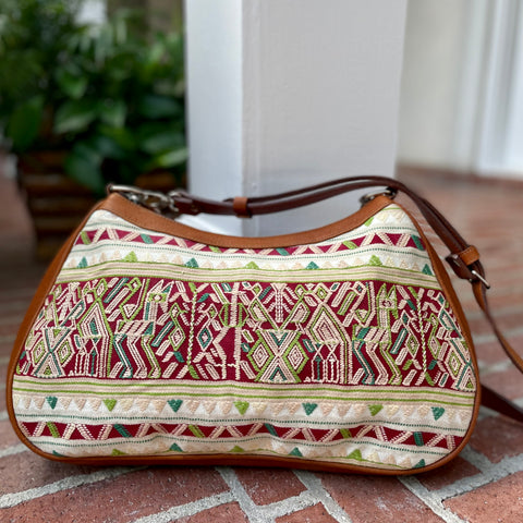 Tulipán Huipil Handmade Shoulder Bag | Red| Women's Handbags| Latina | LazoChic
